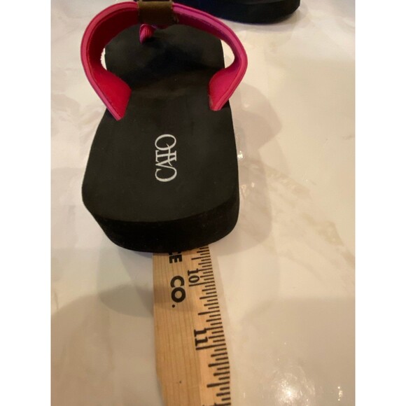 Cato Flip Flop Sandals Size Small 5-6 Sequined Hot Pink Sparkling Like New - Picture 9 of 10